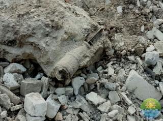 Під час планування земельної ділянки після демонтажу споруди зруйнованого шкільного тиру виявлено предмет схожий на бомбу